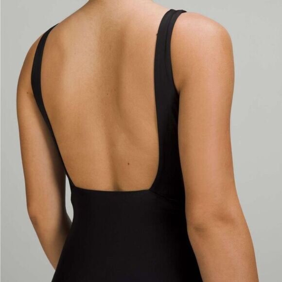 Lululemon Waterside Square-Neck One Piece Black Swimsuit Athletic Size 6 | Small - Picture 8 of 13